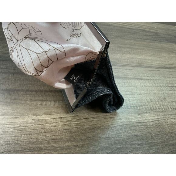 Vintage Guess Denim Clutch Bag Embroidered Floral Pattern Boho Chic Y2K - Picture 8 of 11